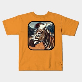 Zebra Pt-Rd Kids T-Shirt